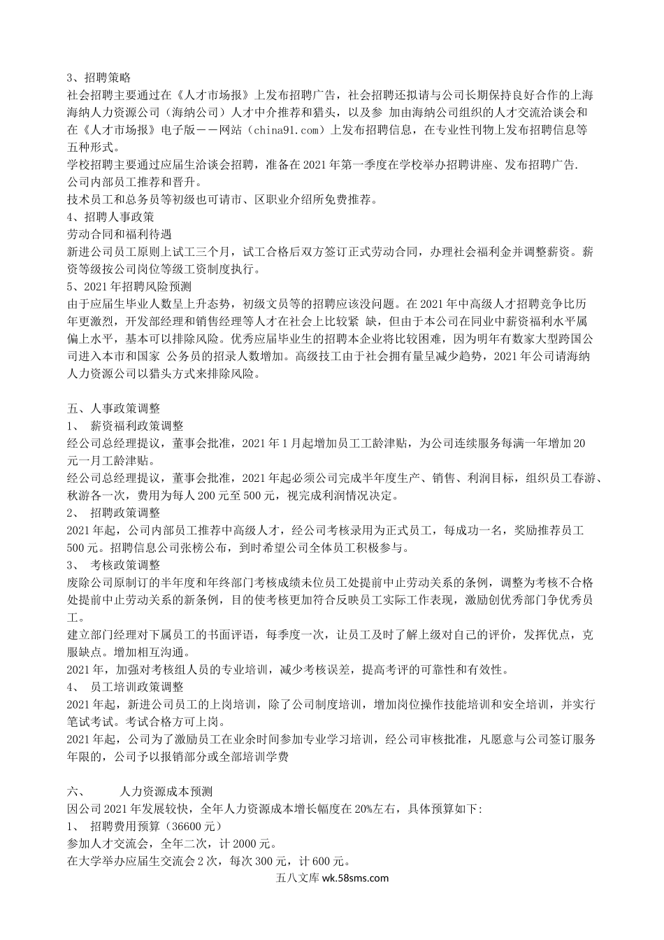 公司年度人力资源管理计划.doc_第2页