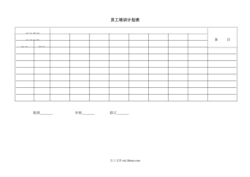 员工培训计划表.doc_第1页
