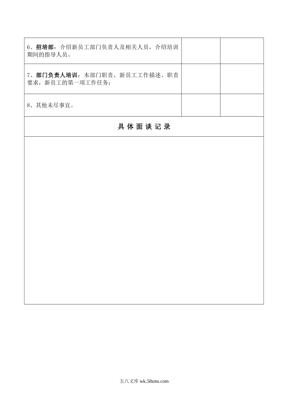 新员工入职面谈记录表.doc_第2页