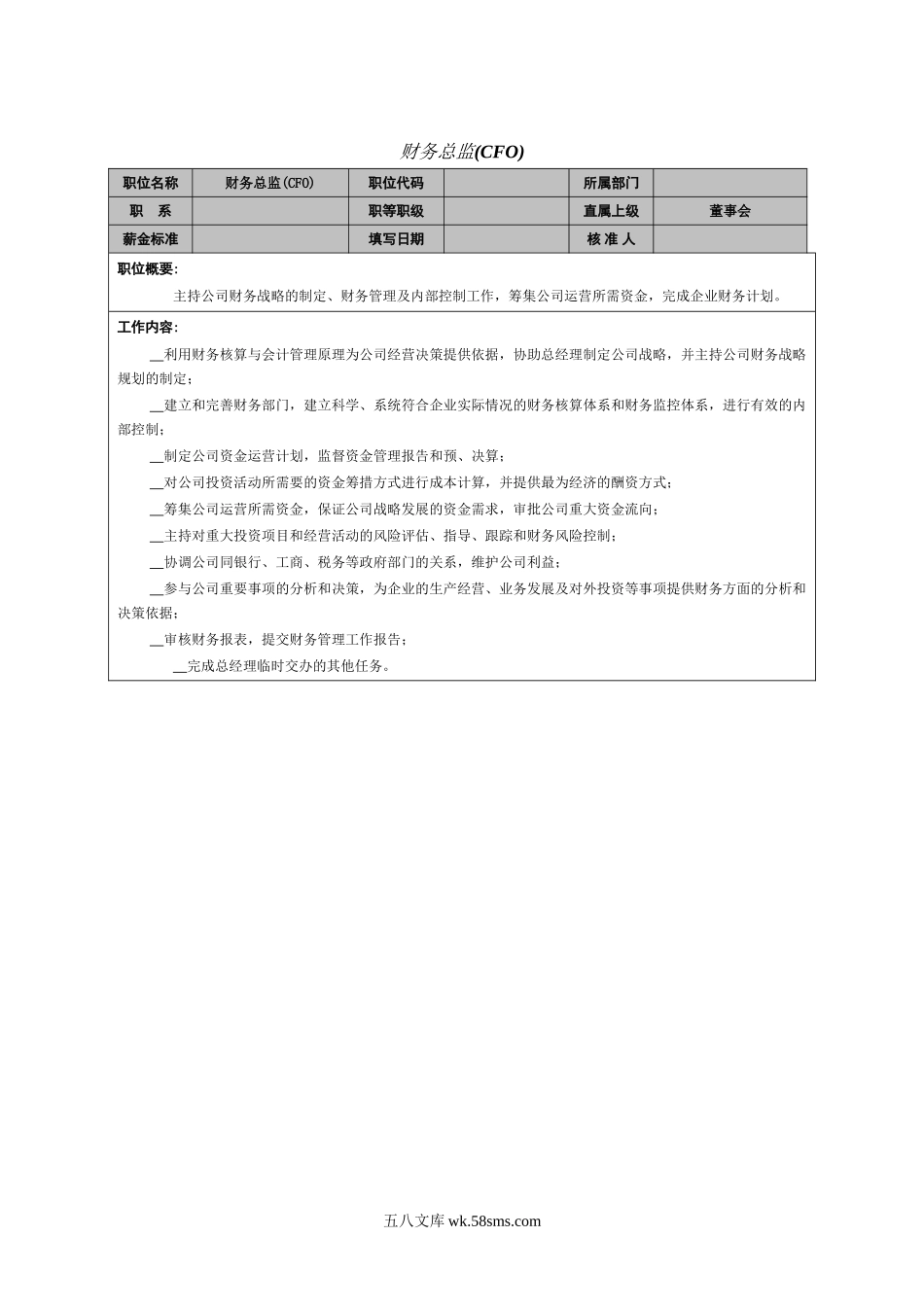 财务总监职能说明书.doc_第1页