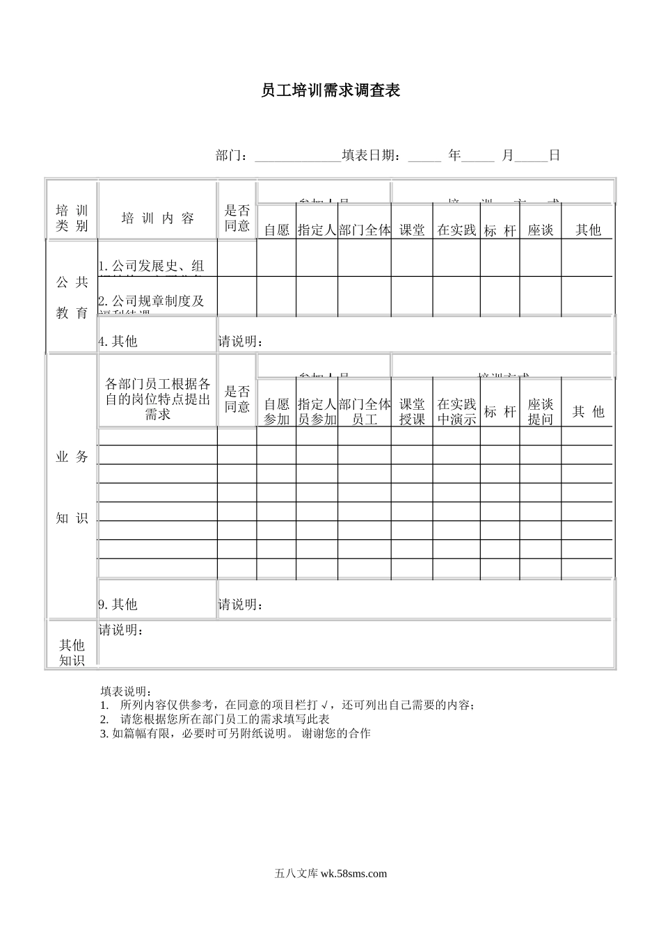 员工培训需求调查表.doc_第1页