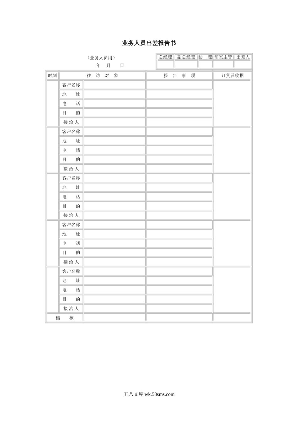 业务人员出差报告书.doc_第1页