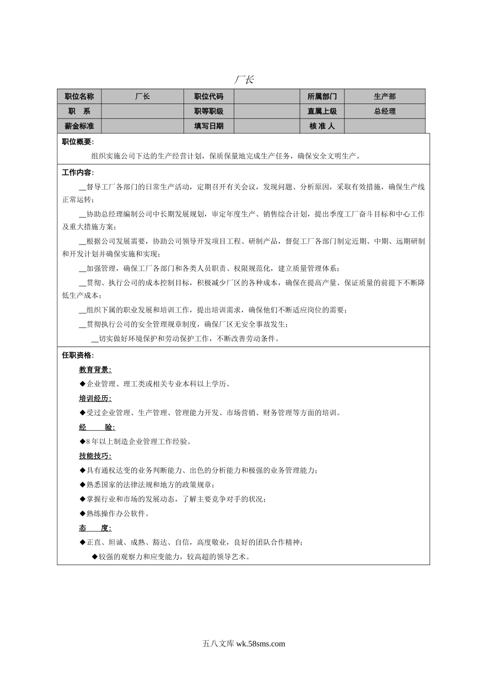 厂长职能说明书.doc_第1页