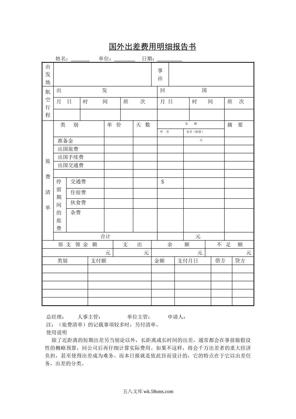 国外出差费用明细报告书.doc_第1页