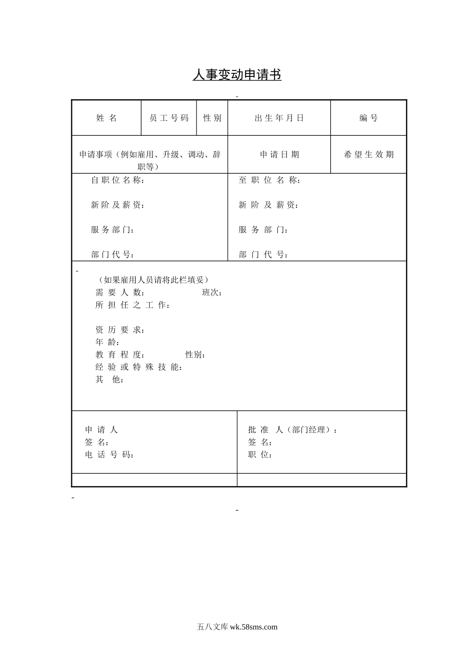 人事变动申请书.doc_第1页