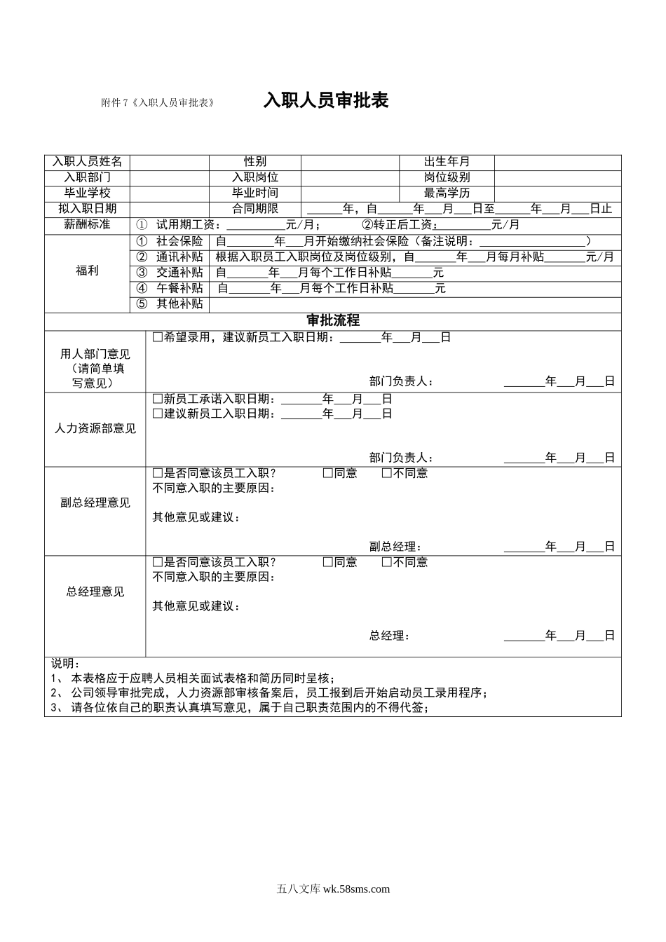 《入职人员审批表》.doc_第1页