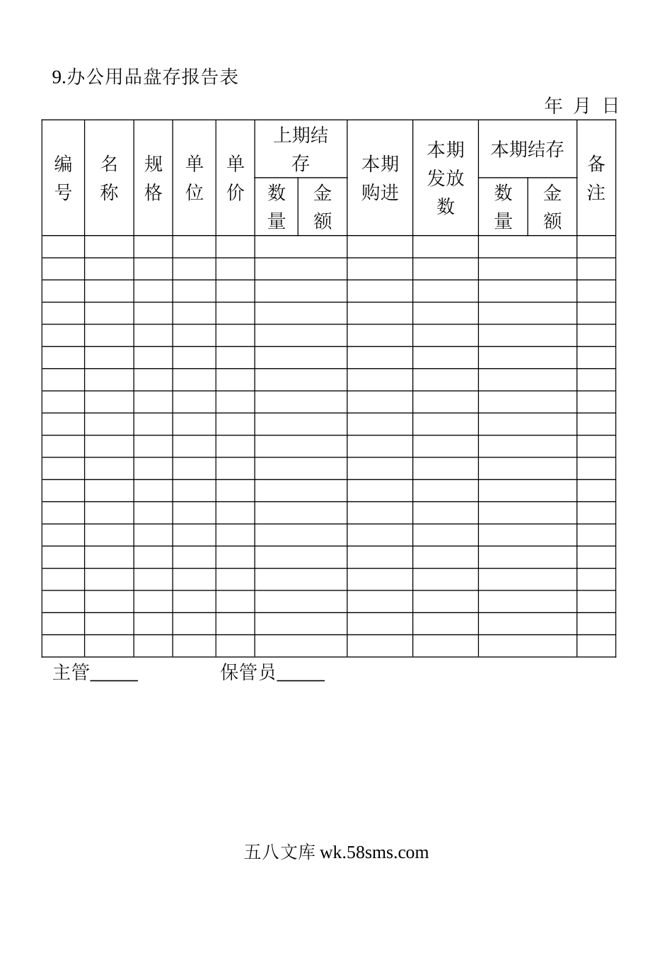 办公用品盘存报告表.doc_第1页