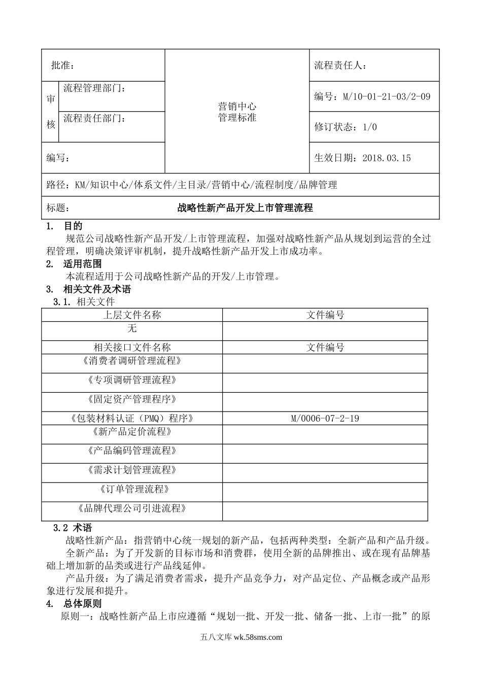 500强企业战略性新产品开发上市管理流程源文件.doc_第1页