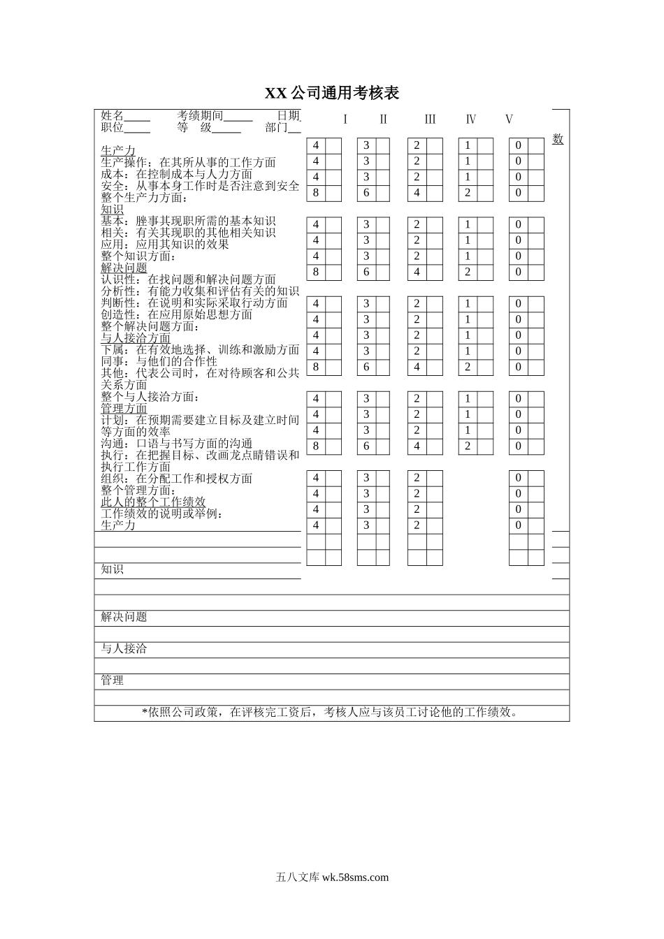 通用考核表.doc_第1页