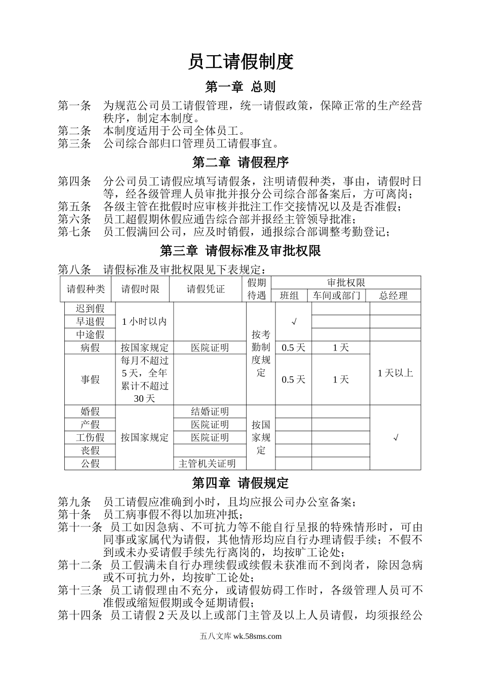 工厂员工请假制度.doc_第1页