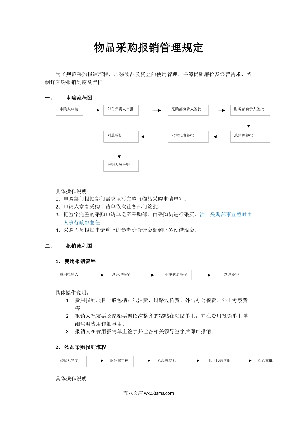 采购报销流程管理规定.docx_第1页