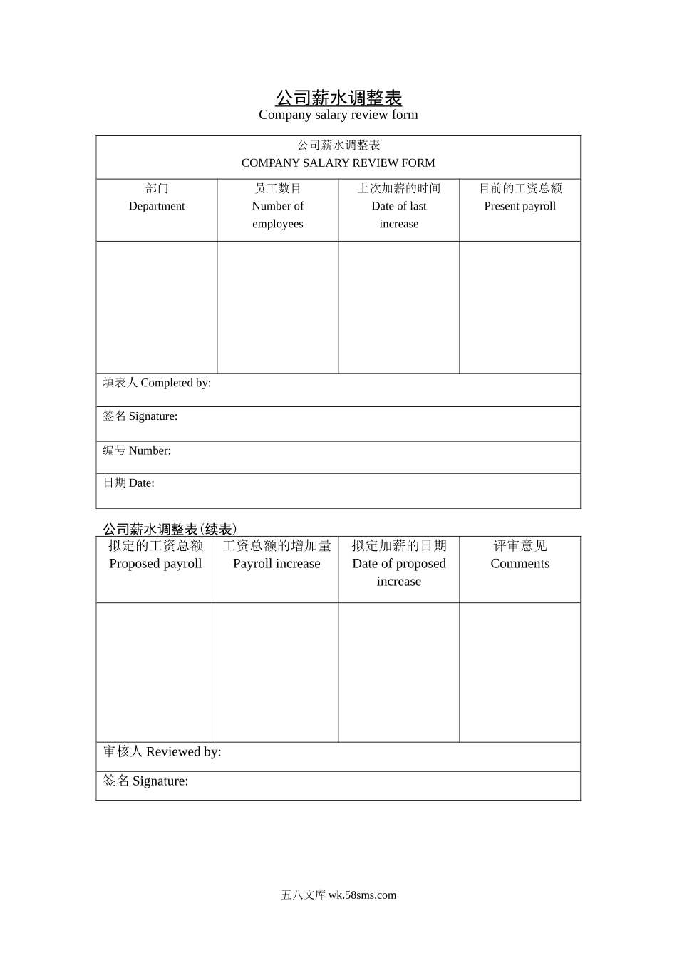 公司薪水调整表.doc_第1页