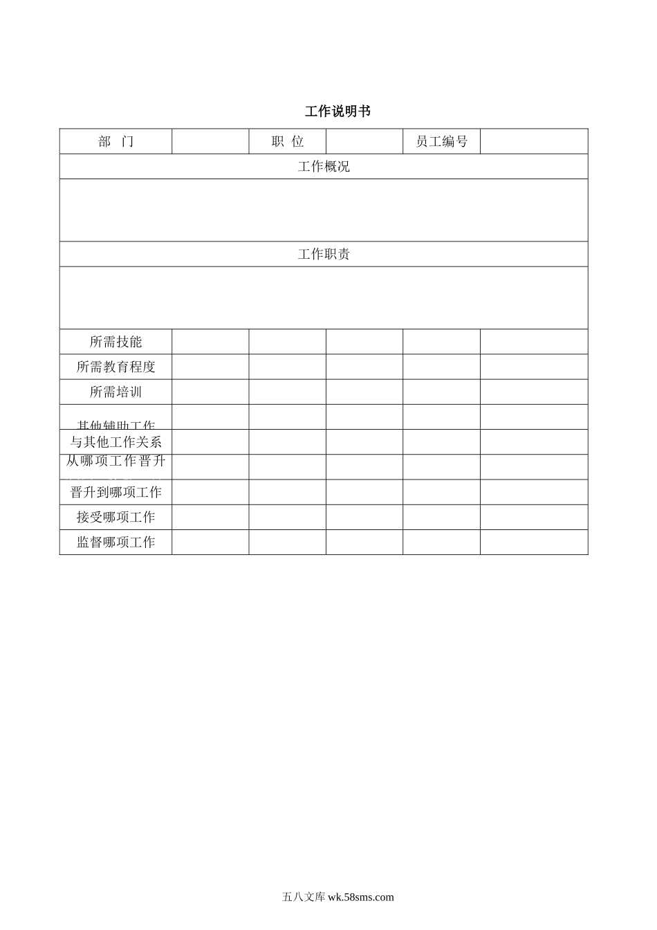 HR人力资源招聘斟选类工具工作说明书.doc_第1页