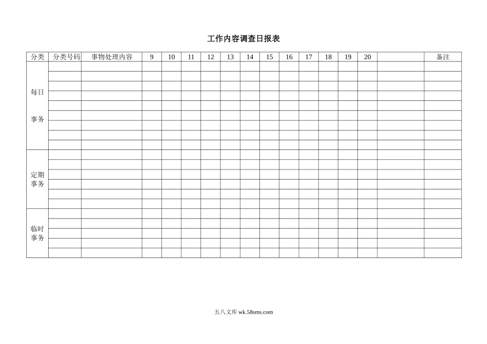 工作内容调查日报表.doc_第1页