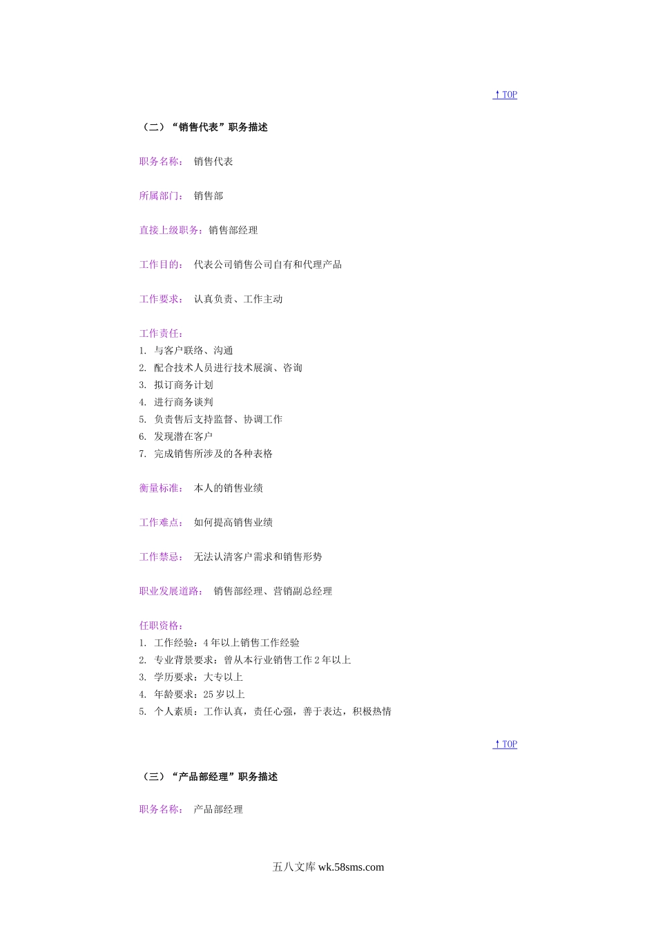 常见职务的职务描述和任职资格要求.doc_第2页