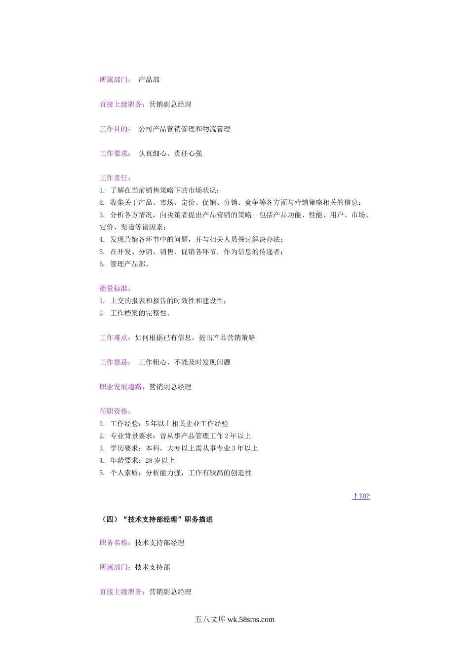 常见职务的职务描述和任职资格要求.doc_第3页