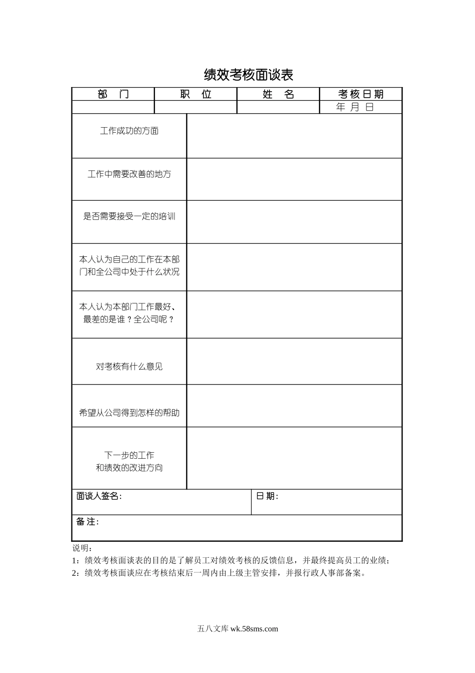 考核面谈表.doc_第1页