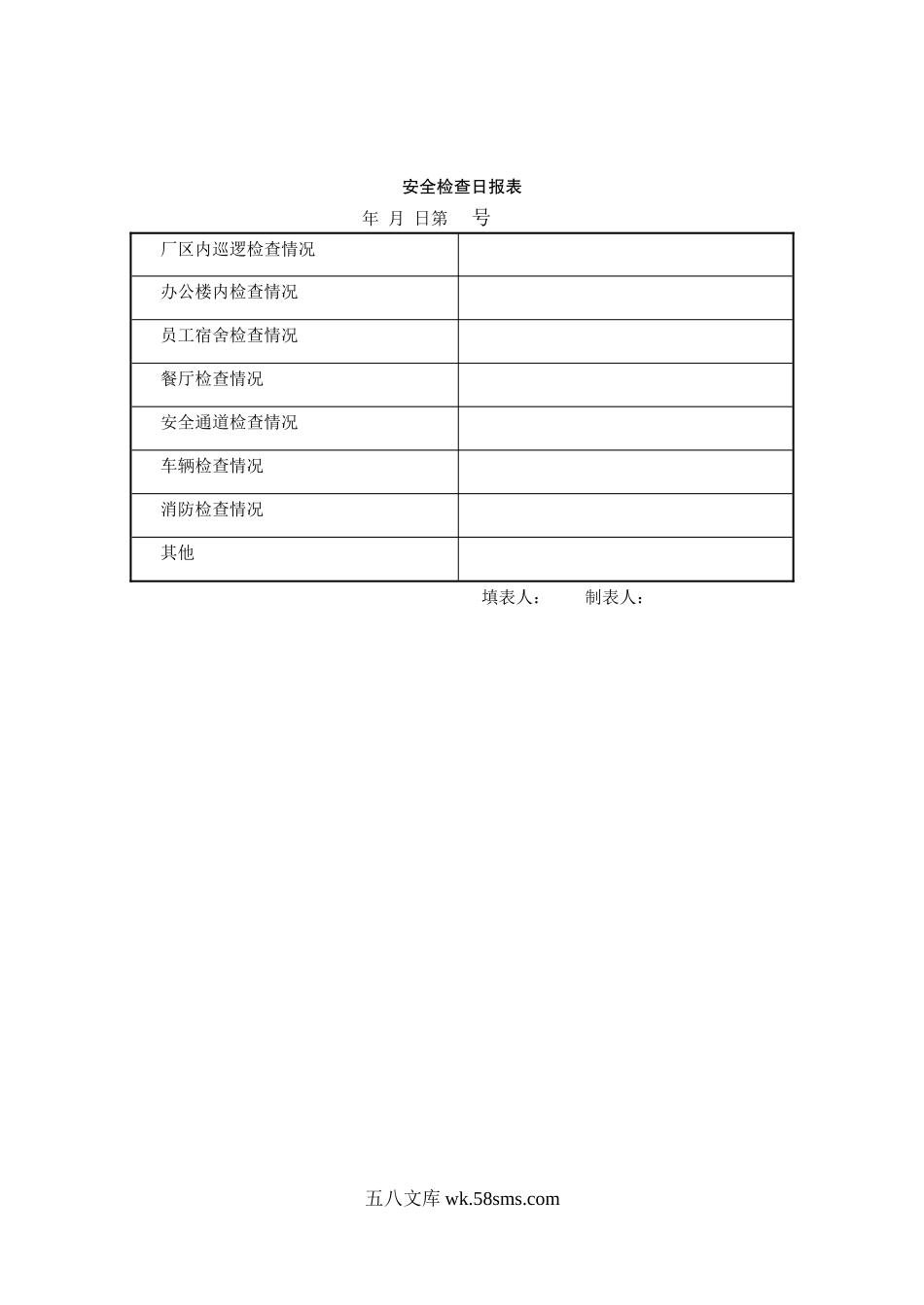 安全检查日报表.doc_第1页