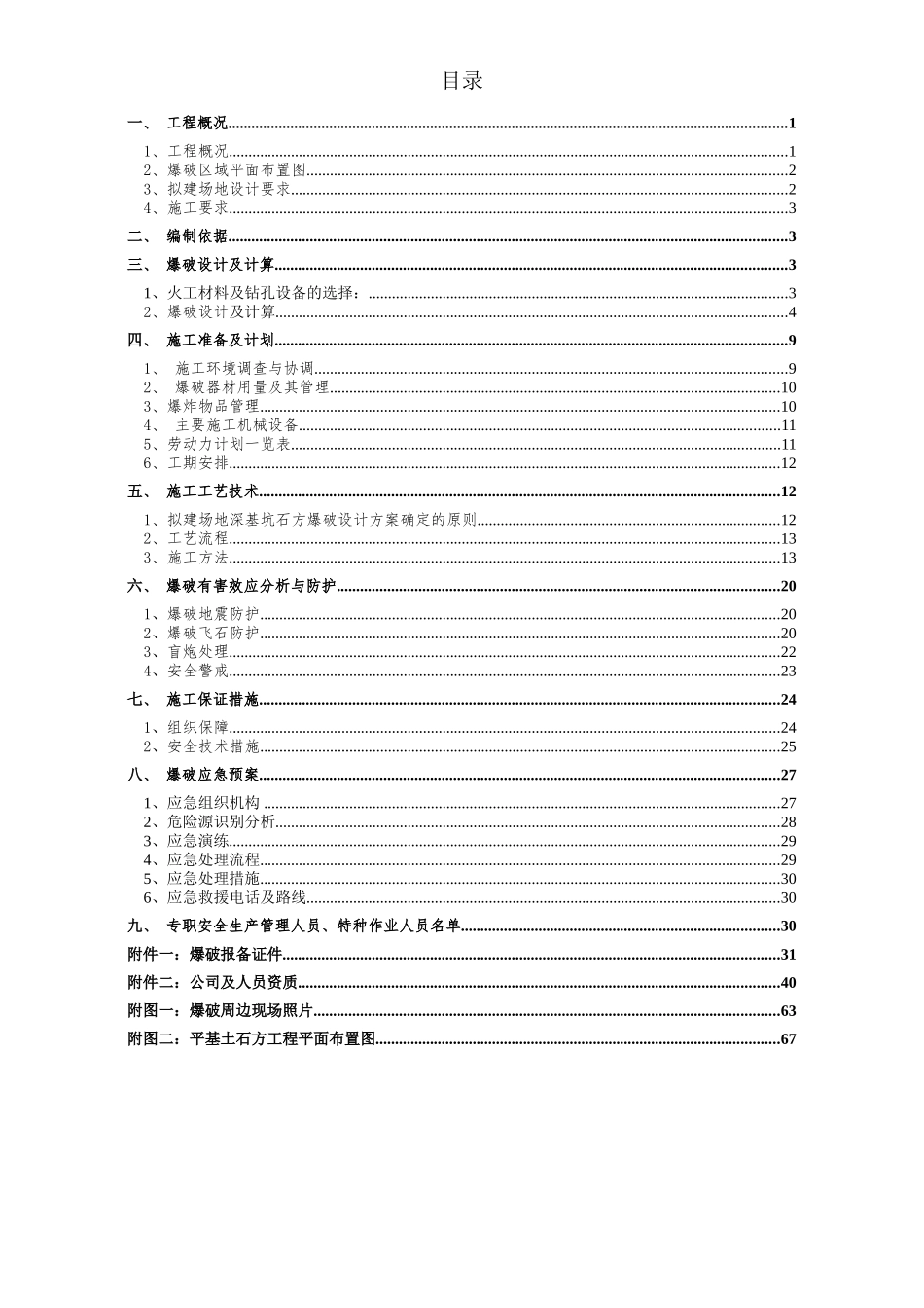 土石方爆破安全专项施工方案模板.doc_第2页