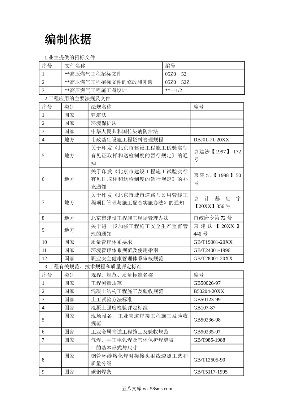 北京某高压燃气工程施工组织设计.doc_第2页