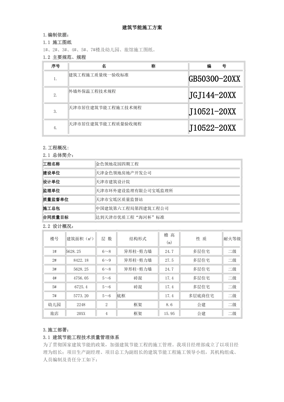 金色领地花园节能施工方案.doc_第1页