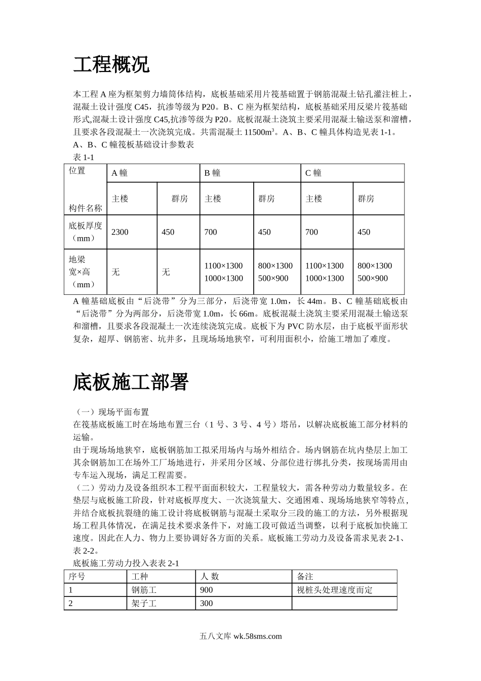 北京SOHO现代城地下室底板施工方案.doc_第2页