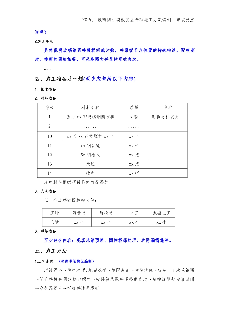 xx项目玻璃圆柱模板安全专项施工方案编制审核要点.pdf_第2页