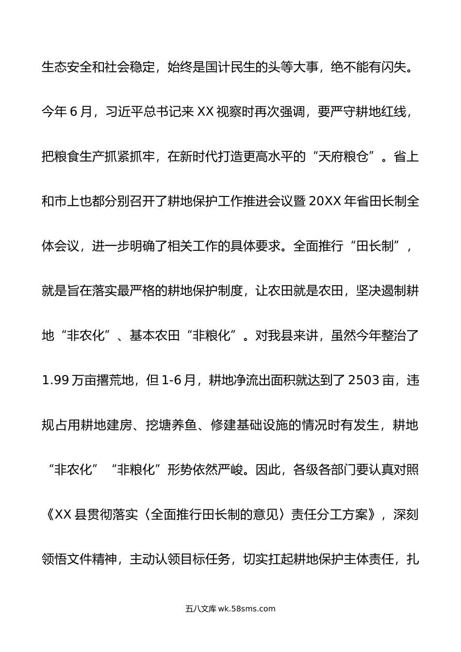 在全县耕地保护工作推进会议暨田长制、河长制、林长制全体会议上的讲话.docx_第2页