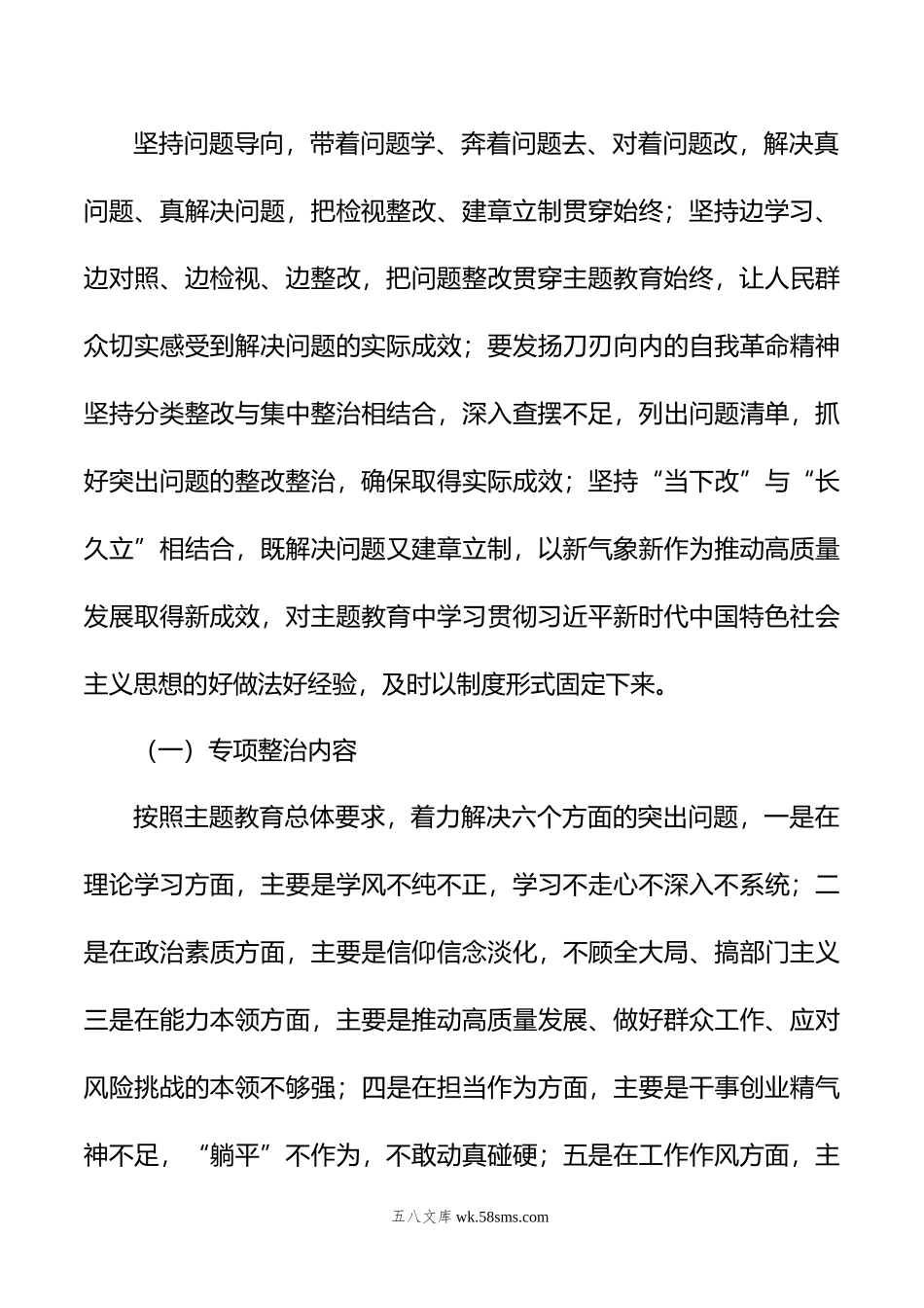 20XX年在学习贯彻主题教育工作中开展专项整治工作方案.docx_第3页