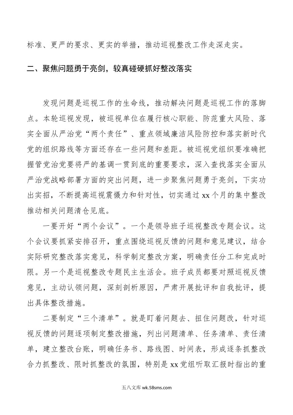 巡视工作领导小组成员反馈会议讲话范文.doc_第2页