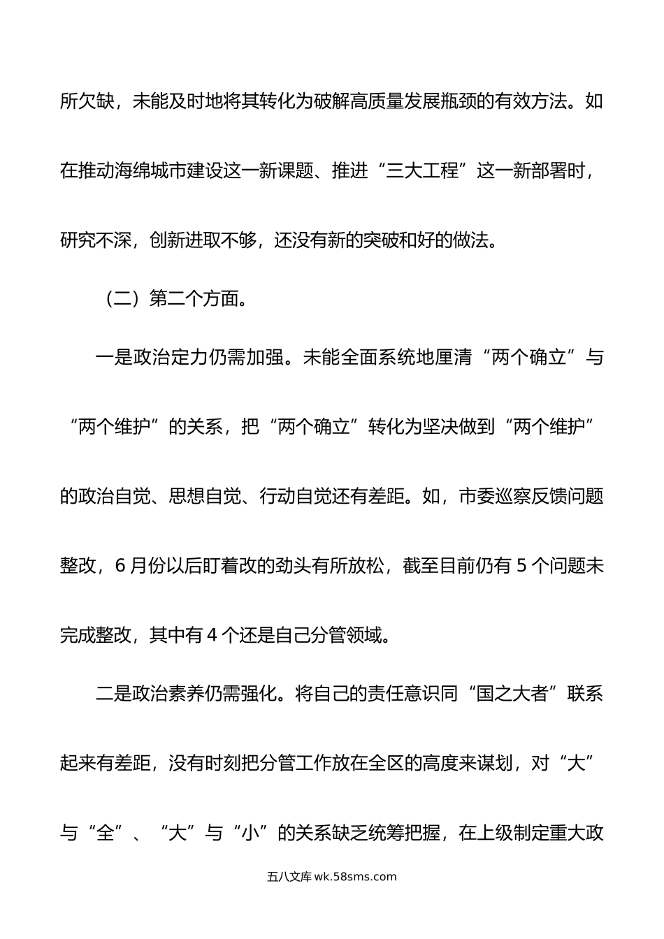 市局副职年主题教育专题民主生活会对照检查发言提纲.doc_第3页