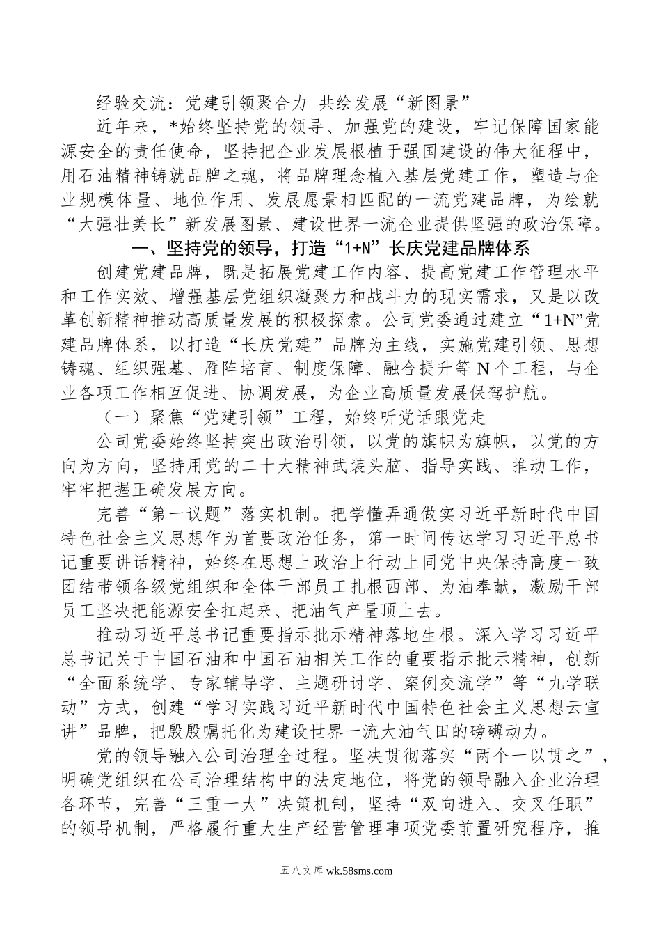 经验交流：党建引领聚合力+共绘发展“新图景”.docx_第1页