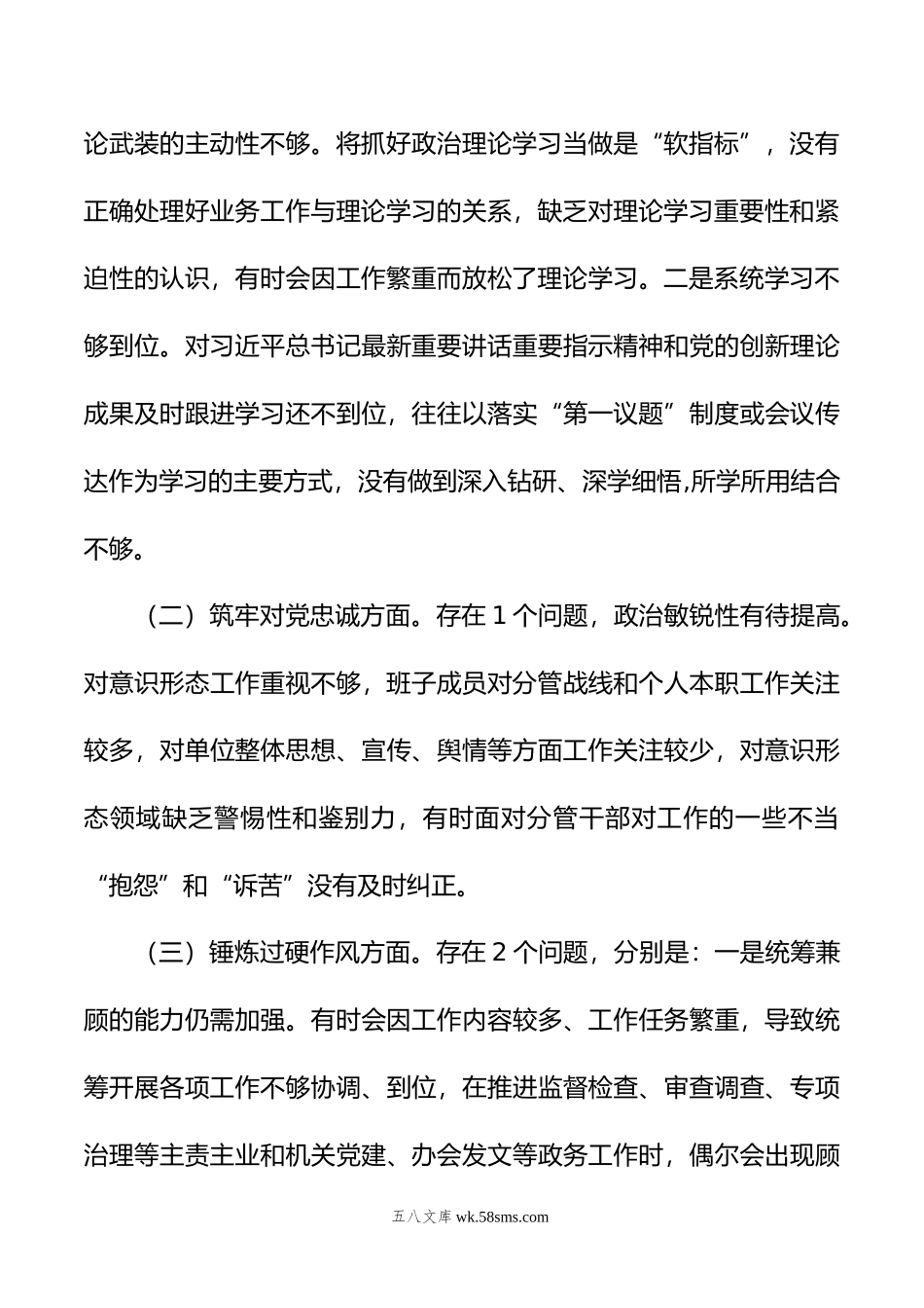 年市纪委监委领导班子主题教育暨教育整顿专题民主生活会对照检查材料.doc_第3页