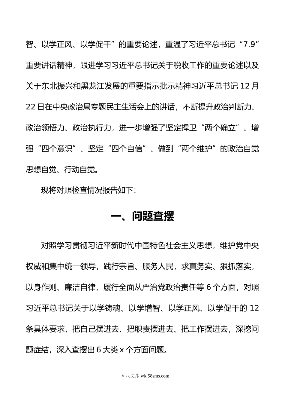 税务局局长年度主题教育民主生活会个人发言提纲（新6个对照方面）.doc_第2页