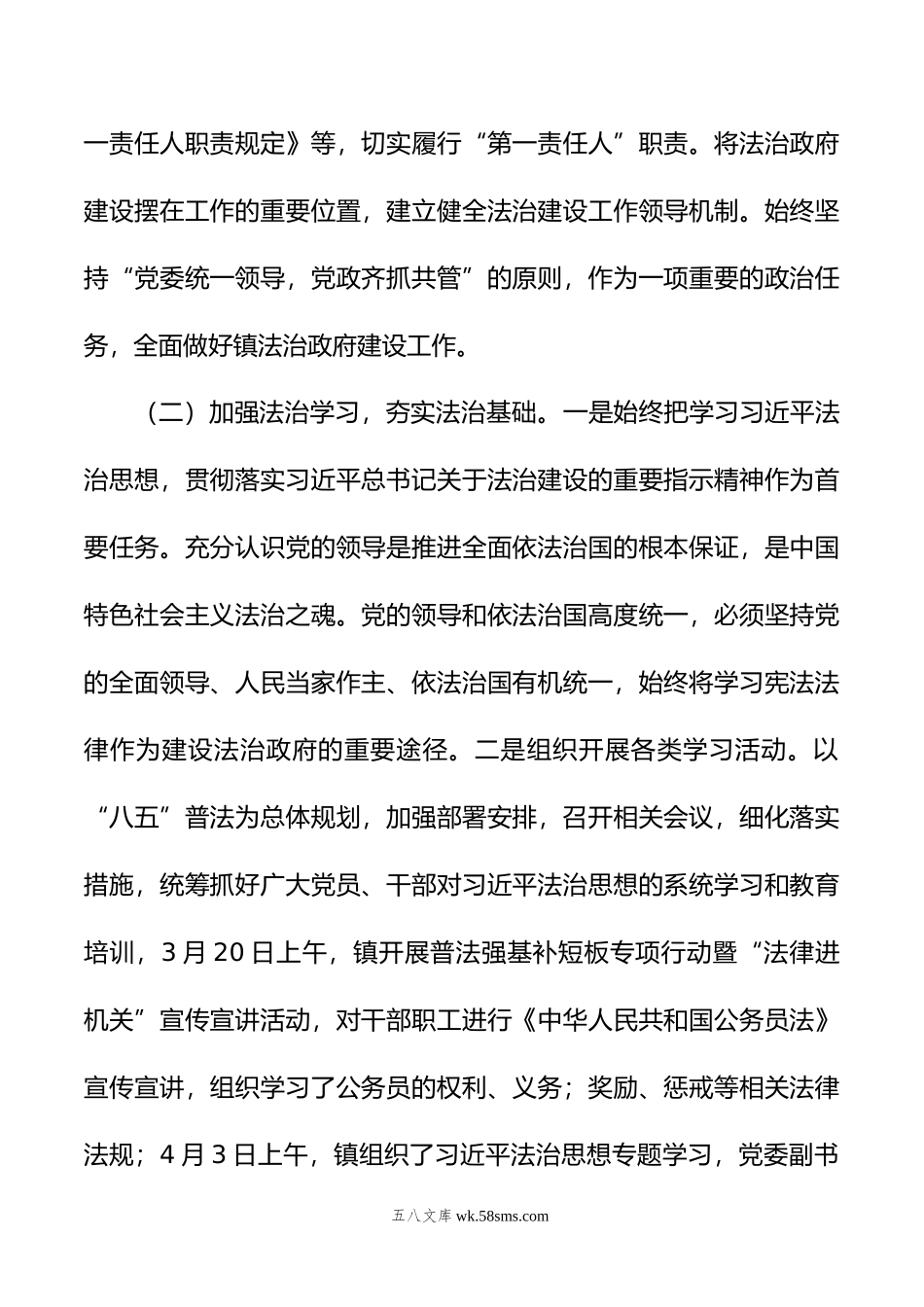 镇年法治政府建设工作总结和年工作计划.doc_第2页