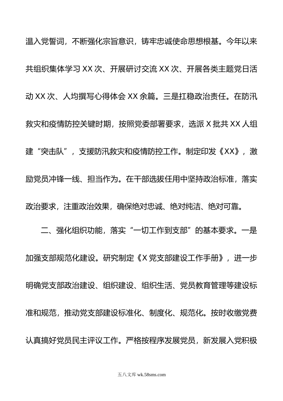 2022年度XX党支部书记抓党建工作述职报告.docx_第2页