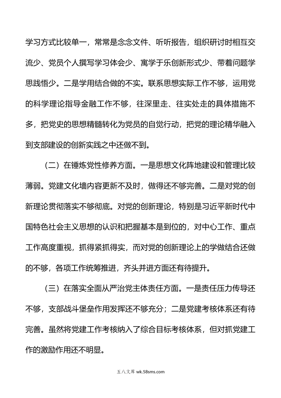 某某党支部年组织生活会班子整改方案.docx_第3页