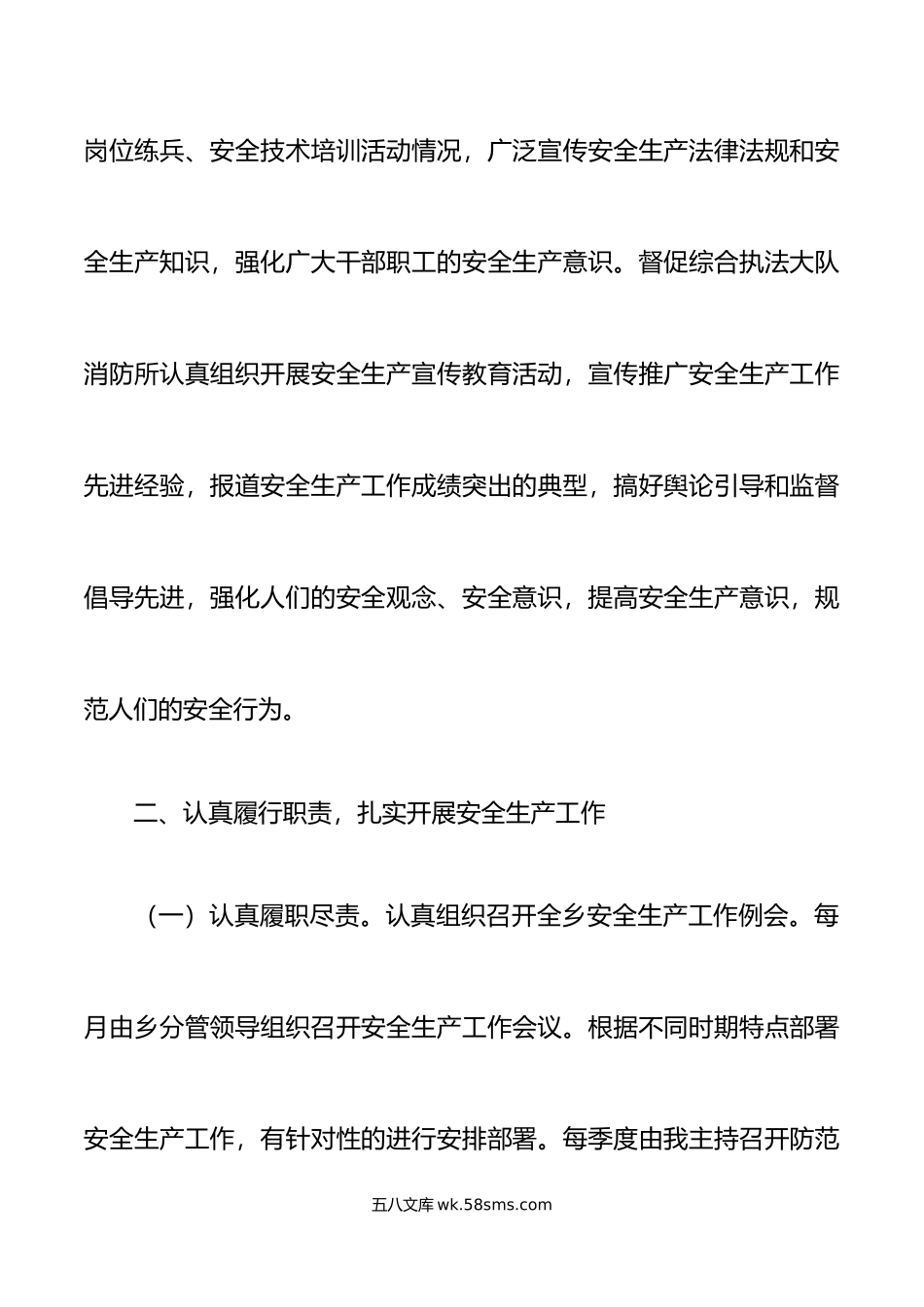 年安全生产工作履职情况报告范文责任制工作汇报总结.doc_第3页