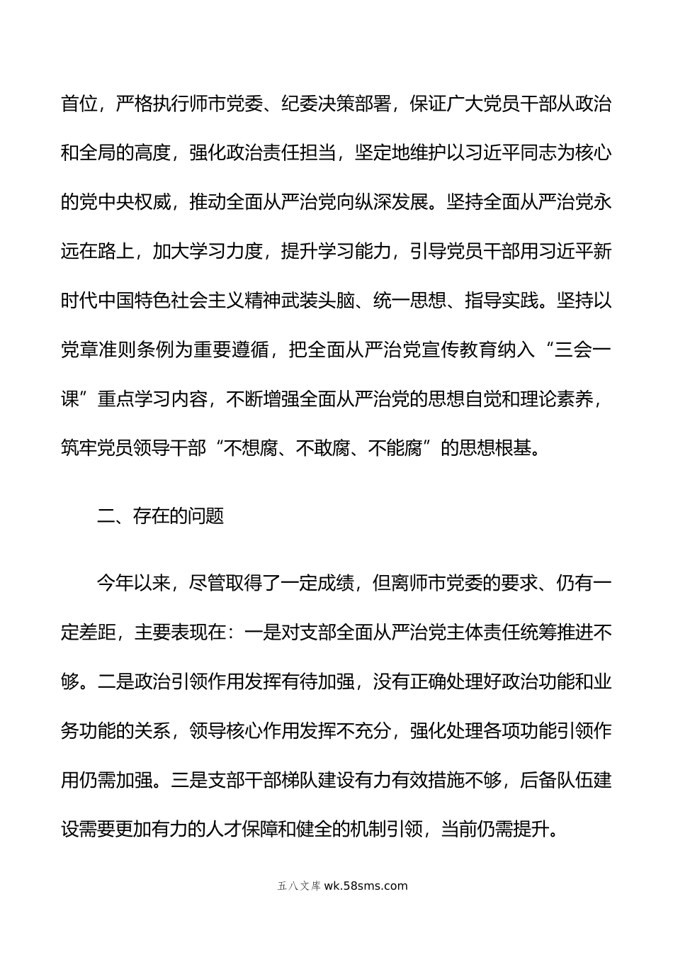 党支部书记半年履行全面从严治党第一责任人责任情况报告.doc_第3页