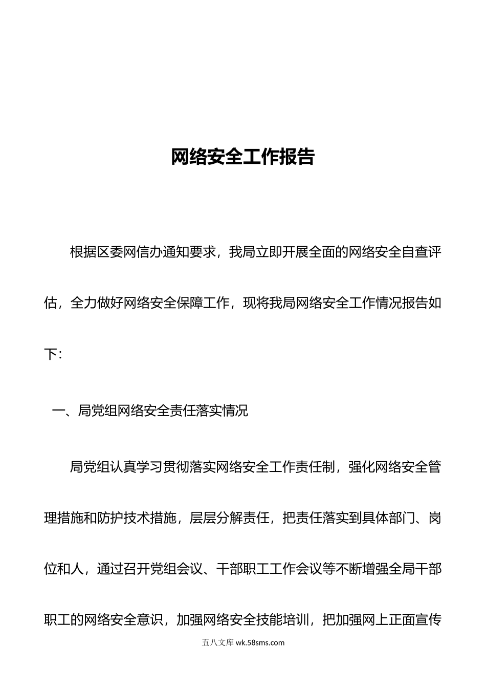 网络安全工作报告.doc_第1页