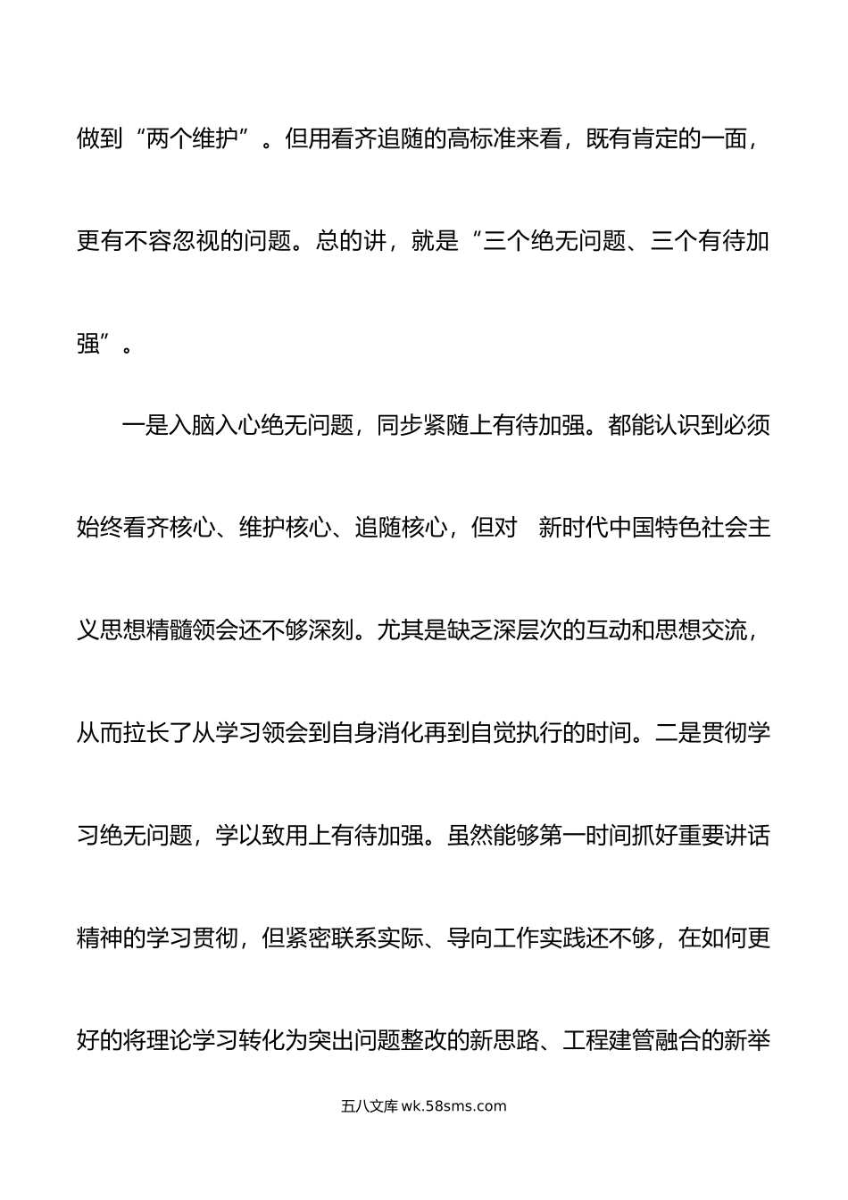 年局领导班子民主生活会检视剖析材料范文.doc_第2页