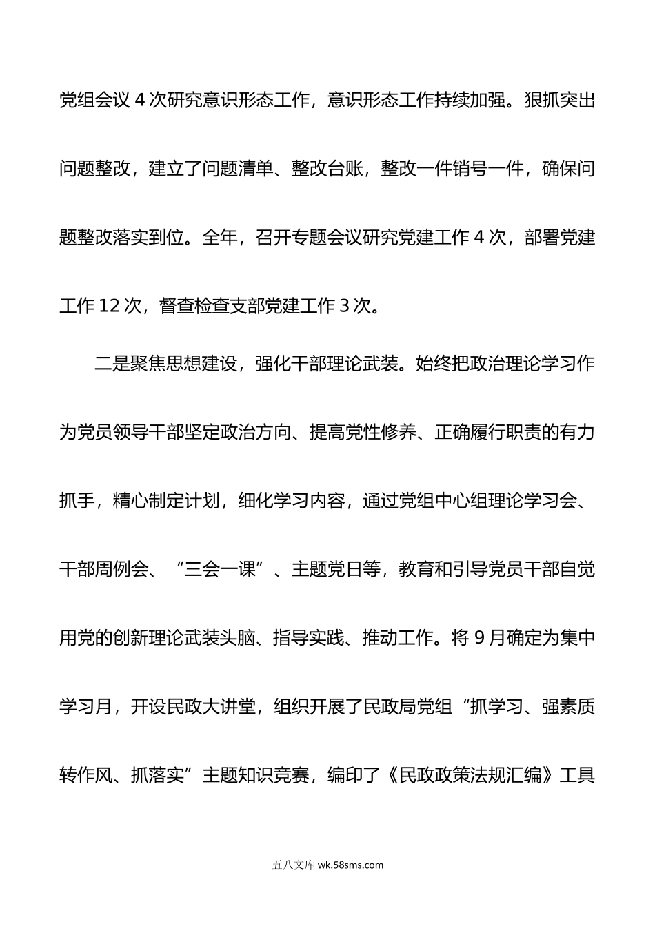 民政局党组抓党建述职工作报告.docx_第2页