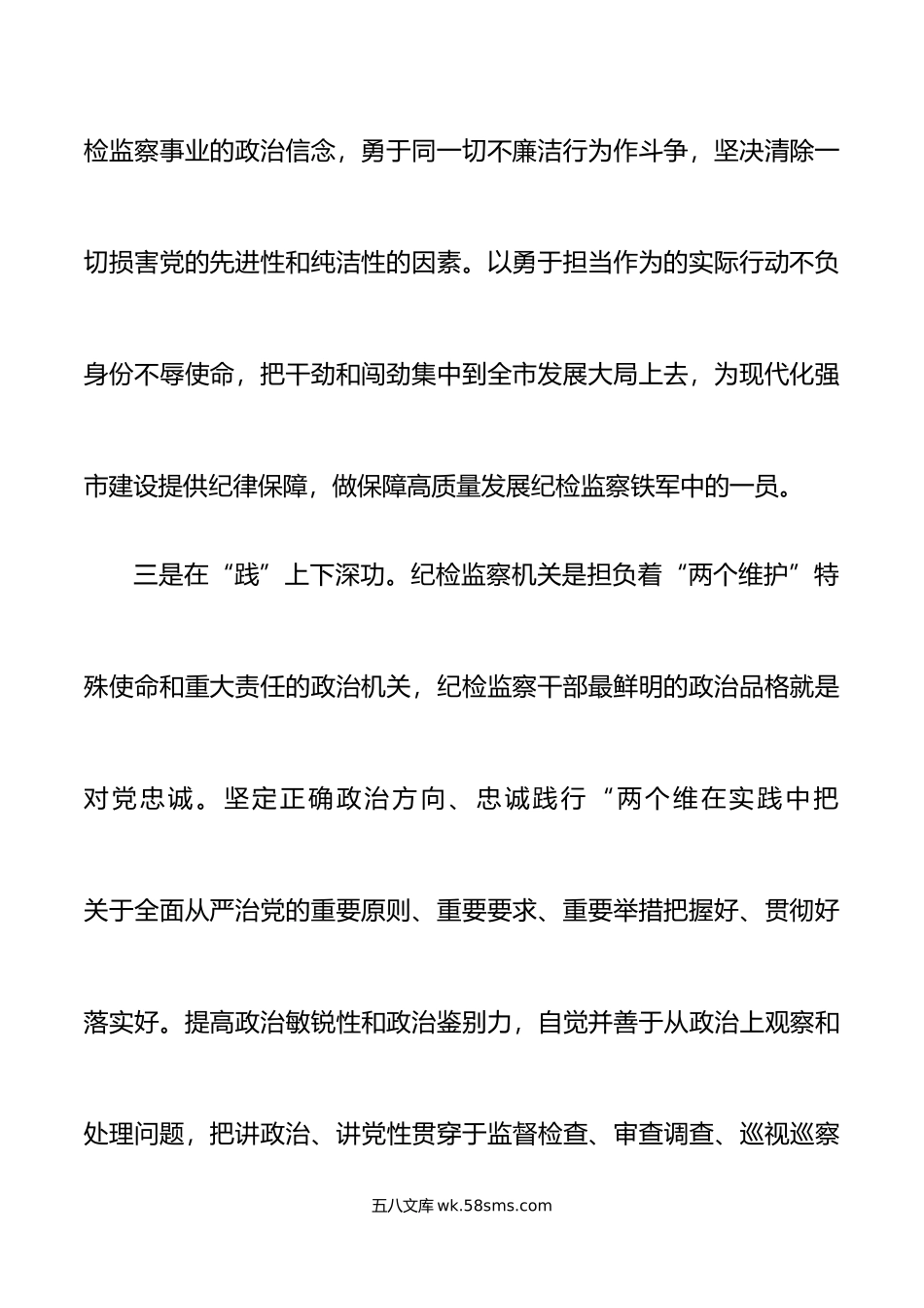 年纪检监察干部队伍教育整顿座谈会研讨发言材料学习心得体会.doc_第3页