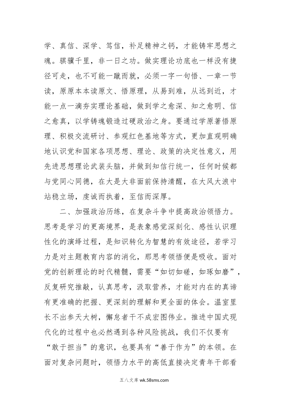 主题教育研讨交流发言：新时代党员干部要在主题教育中提升“政治三力”.docx_第2页