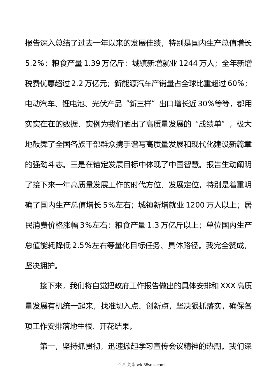 在XX学习贯彻年全国“两会精神”研讨会上的发言提纲.doc_第2页