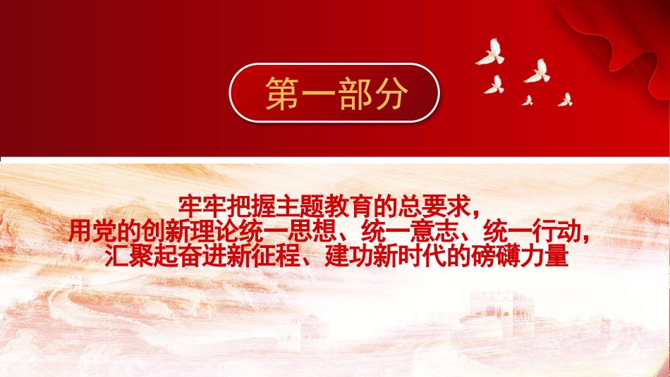 6-主题教育专题党课PPT：把握主题教育总体要求找到党员干部新坐标将学习成果贯彻到具体工作当中.pptx_第3页