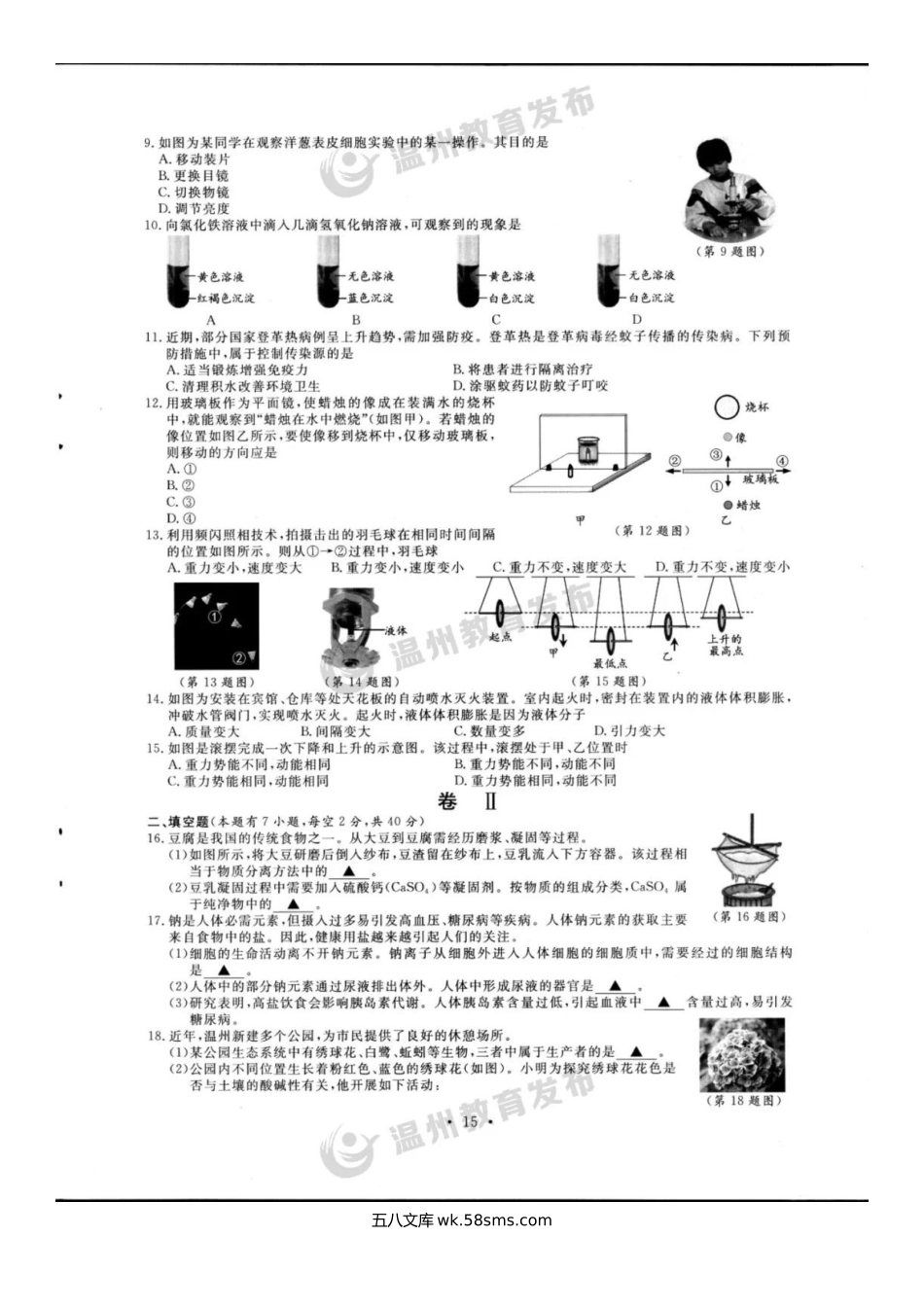 2023年浙江温州中考科学真题及答案.doc_第2页