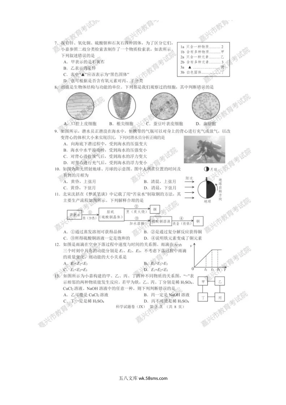 2021年浙江嘉兴市中考科学试题及答案.doc_第2页