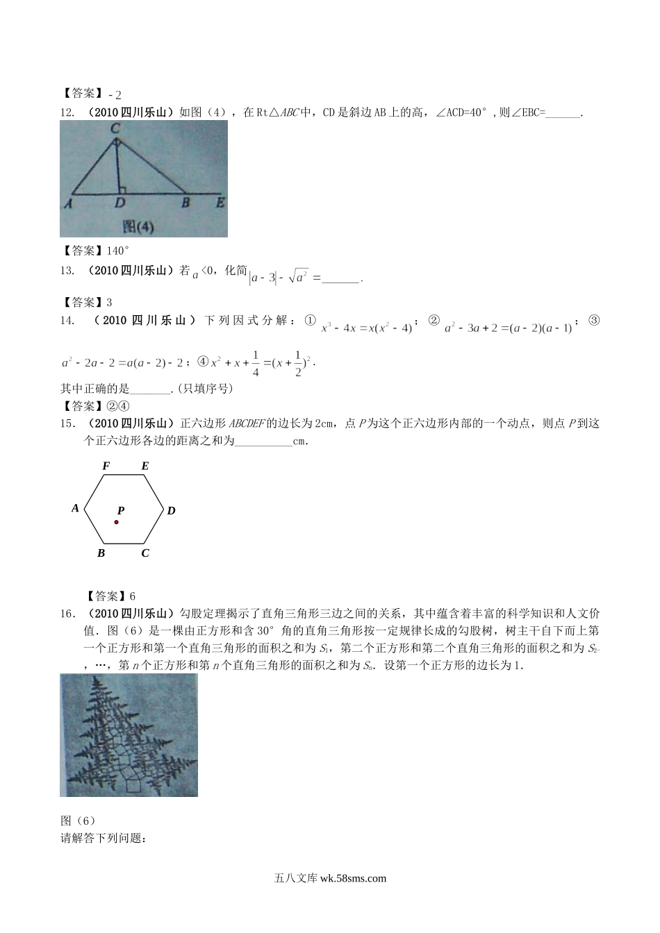 2010年四川省乐山市中考数学真题及答案.doc_第3页