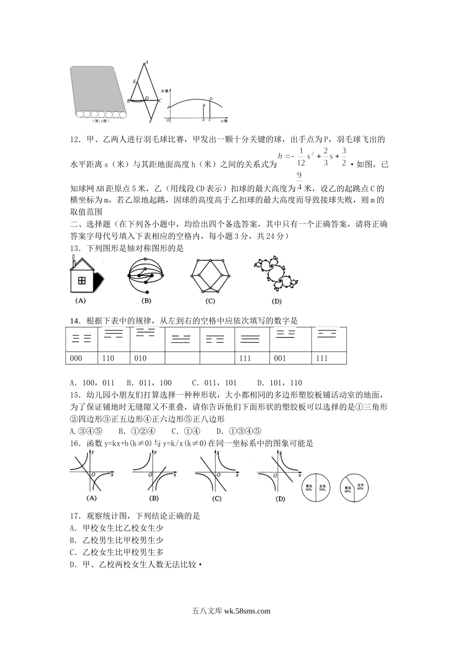 2006年山西省晋城中考数学真题及答案.doc_第2页